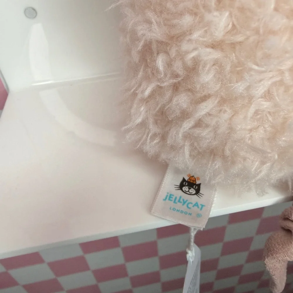 Jellycat Curvy Pig Plush Pink Curly‎ Fur Stuffed Animal Toy New With Tags - Picture 8 of 12